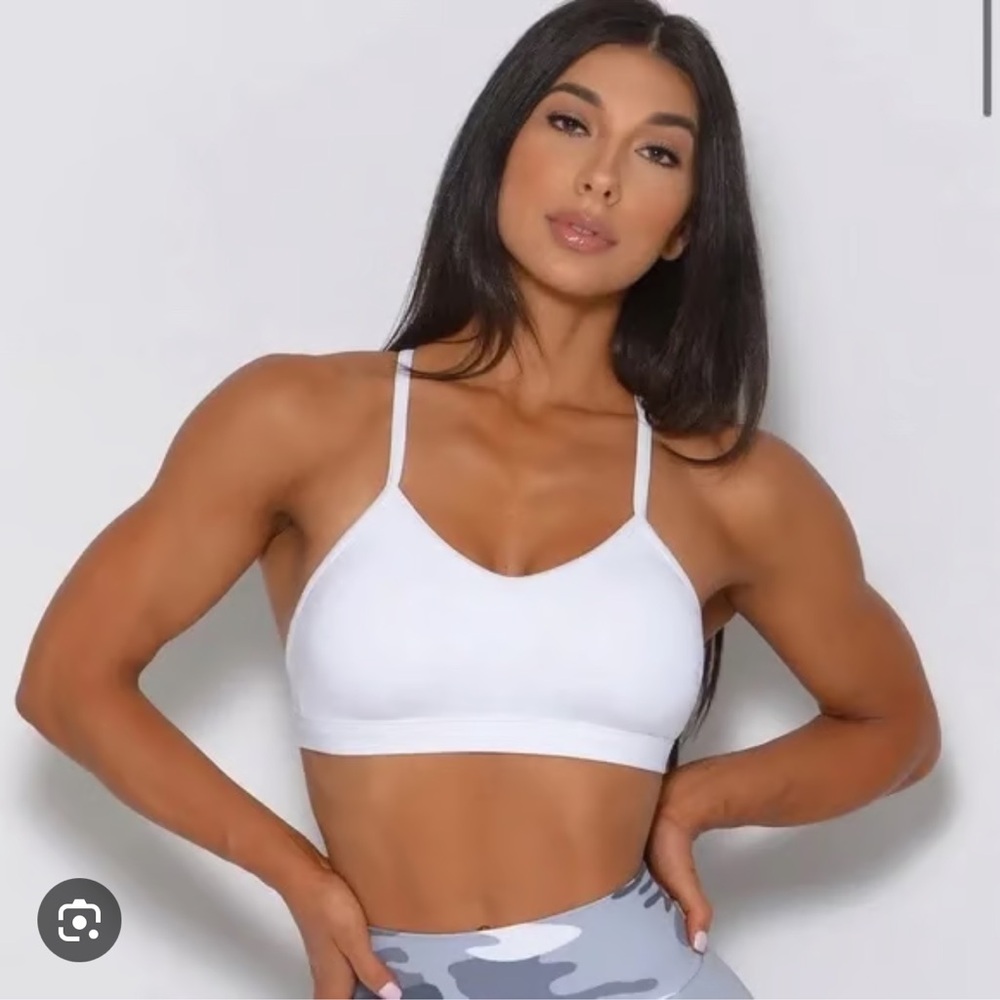 Bombshell Sportswear White Braid Back Bra